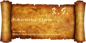 Kubinszky Ilona névjegykártya