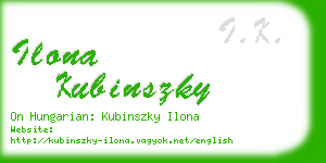 ilona kubinszky business card